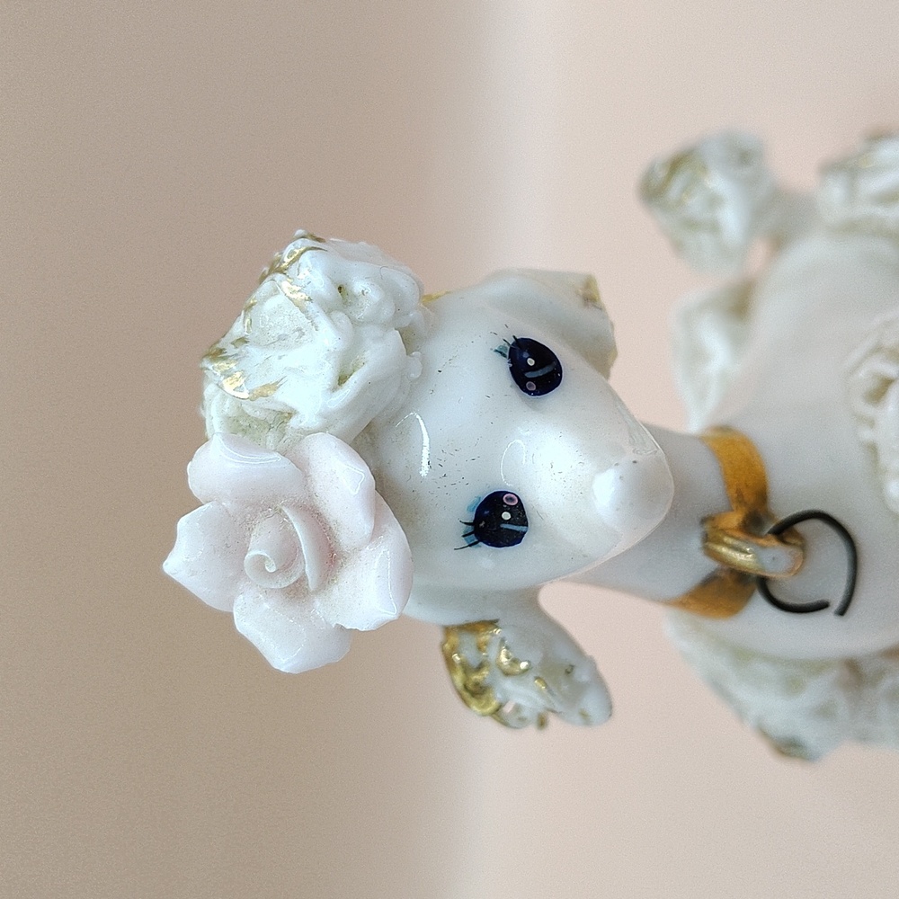 Vintage Ceramic Spaghetti Poodle Mom And Three Pups - Picture 5 of 8